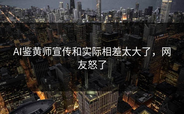 AI鉴黄师宣传和实际相差太大了，网友怒了