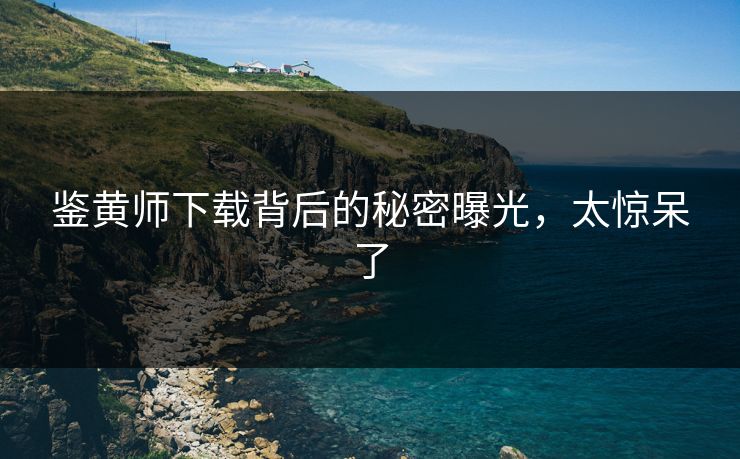 鉴黄师下载背后的秘密曝光，太惊呆了
