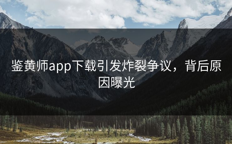 鉴黄师app下载引发炸裂争议，背后原因曝光