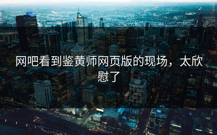 网吧看到鉴黄师网页版的现场，太欣慰了