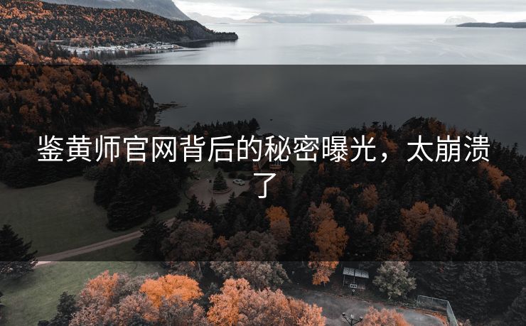 鉴黄师官网背后的秘密曝光，太崩溃了