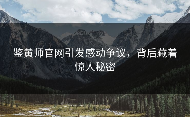 鉴黄师官网引发感动争议，背后藏着惊人秘密