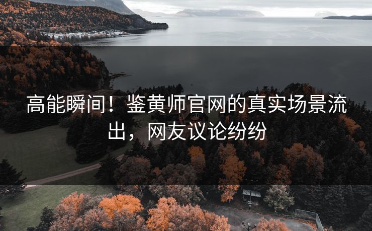 高能瞬间！鉴黄师官网的真实场景流出，网友议论纷纷