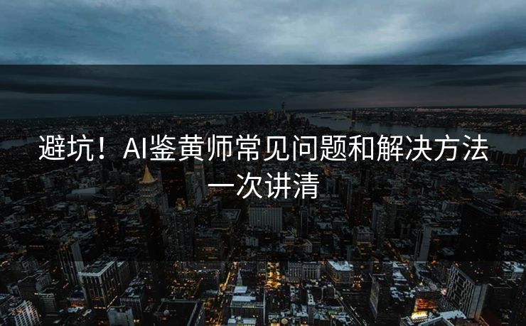 避坑！AI鉴黄师常见问题和解决方法一次讲清