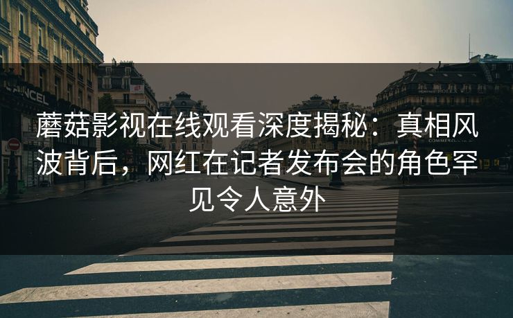 蘑菇影视在线观看深度揭秘：真相风波背后，网红在记者发布会的角色罕见令人意外