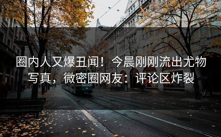 圈内人又爆丑闻！今晨刚刚流出尤物写真，微密圈网友：评论区炸裂